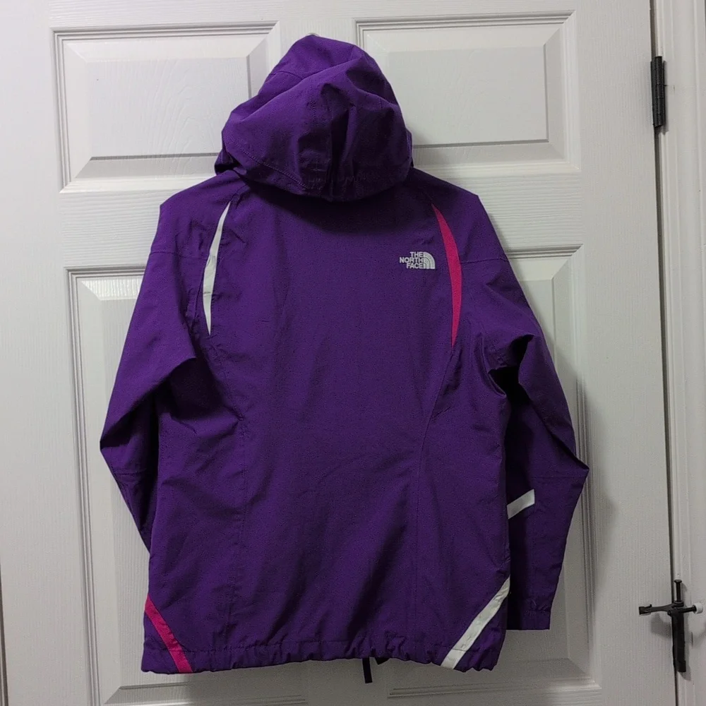 North Face Kids' Purple Raincoat/Ski Jacket with Pink/White Highlights - Picture 9 of 9